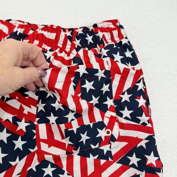 Speedo American Flag Swimming Trunks Patriotic July 4th Red White & Blue Mens XL - Picture 5 of 11